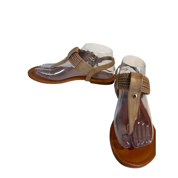 MIA Ivelise Women's 7.5 Tan Braided Thong Sandals with Double Buckle Strap - Picture 5 of 11